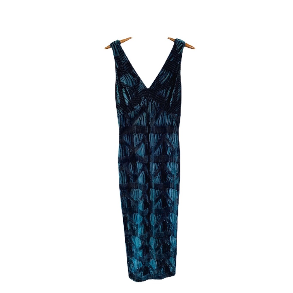 VTG Scott McClintock Green Velvet Maxi Dress